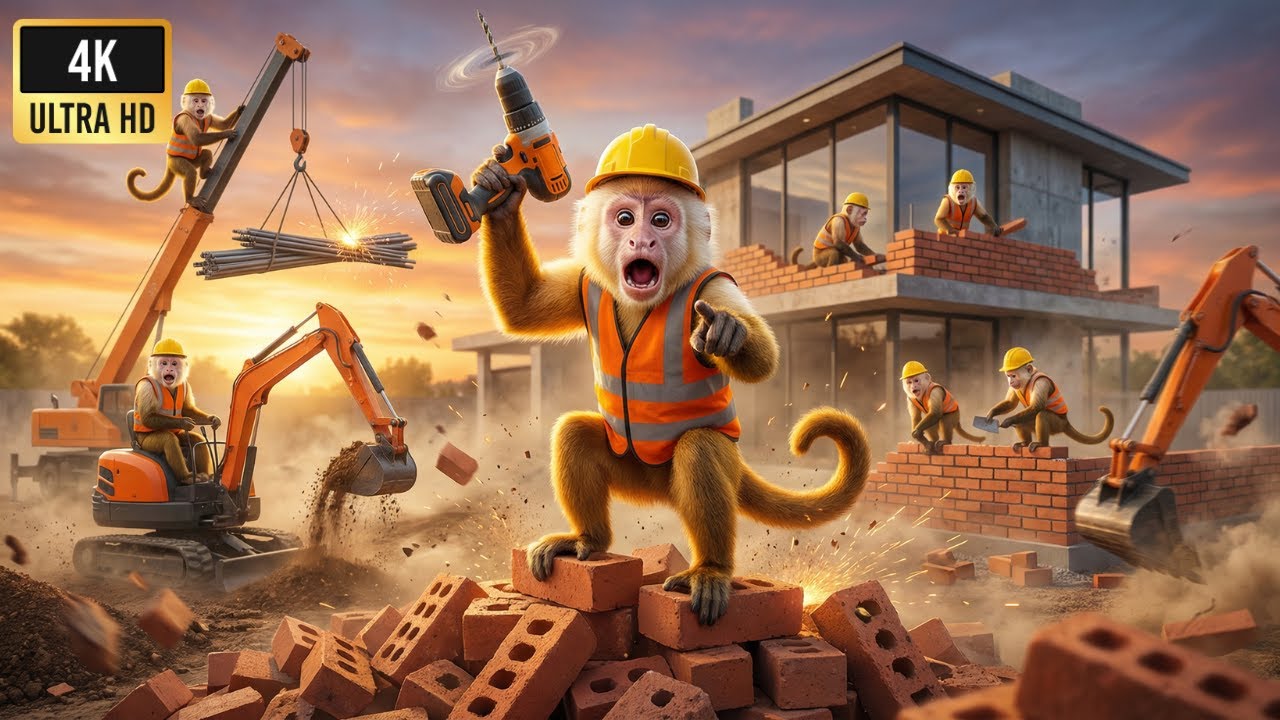 Monkeys Build a Luxury Dream House with Power Tools Like Real Engineers! 😱🐒