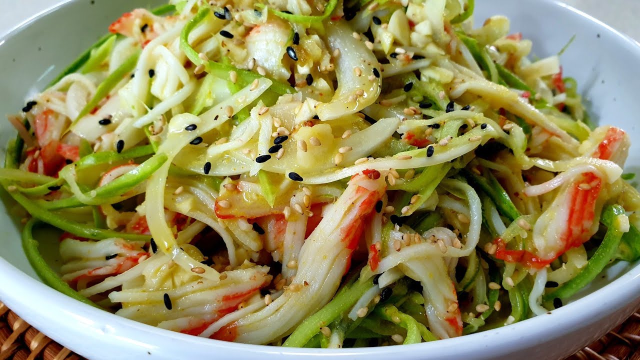 단 5분이면 집나간 입맛이 돌아옵니다! 새콤달콤 맛있는 [오이맛살냉채] 만들기