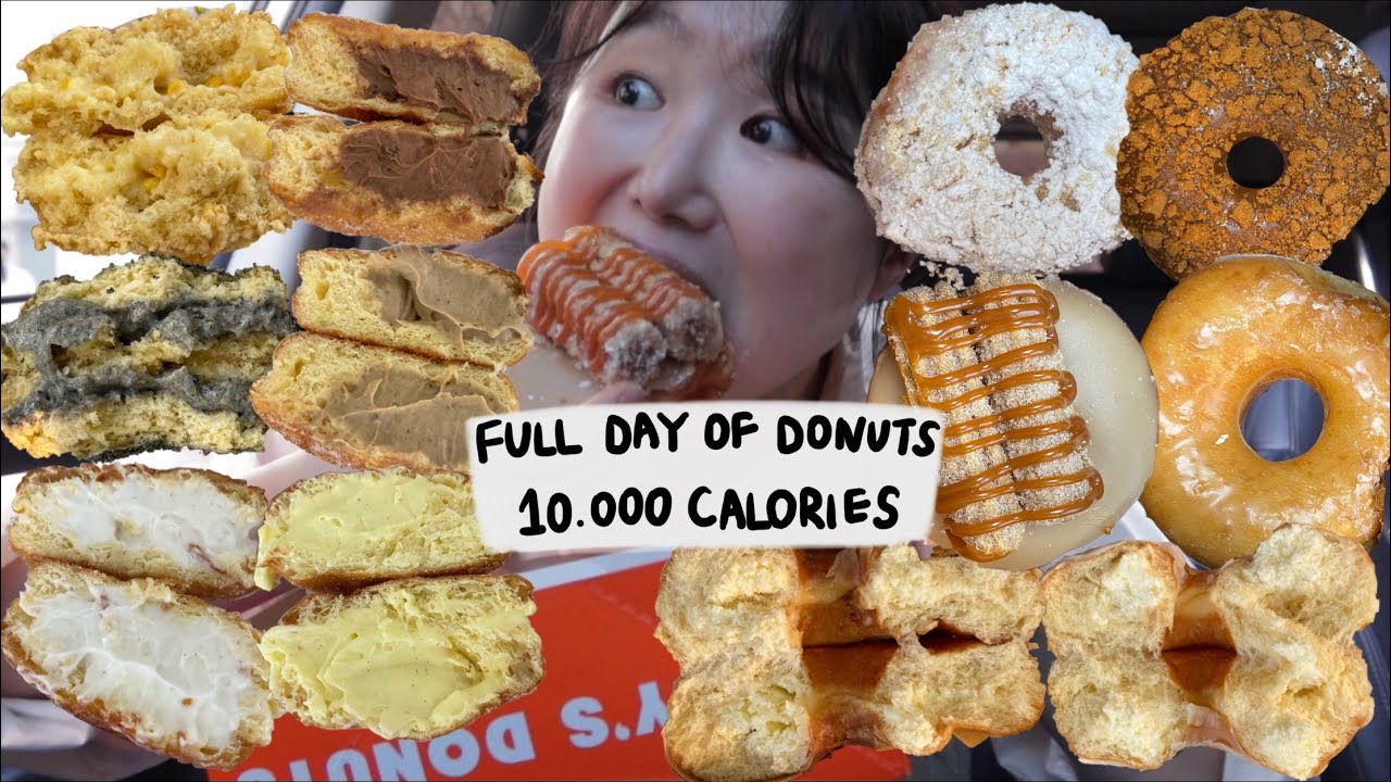 [ENG]만칼로리 도넛 챌린지 대실패 하지만 행복했다 (랜디스,올드페리,모어딥,캘리포니아 도넛클럽) full day of donuts challenge