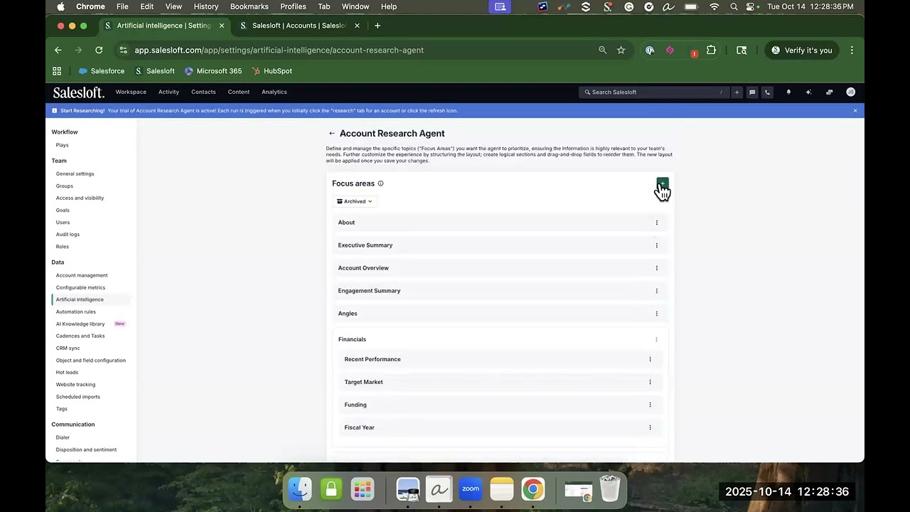 Sideline Strategy: Customize your Account Research Agent