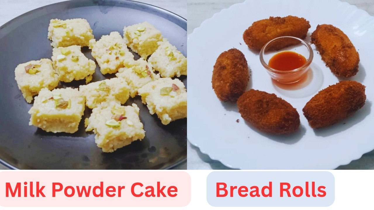 Bread Rolls Recipe | Bakery Style Crispy Bread Rolls | Milk Powder Cake | Milk Powder kalakand