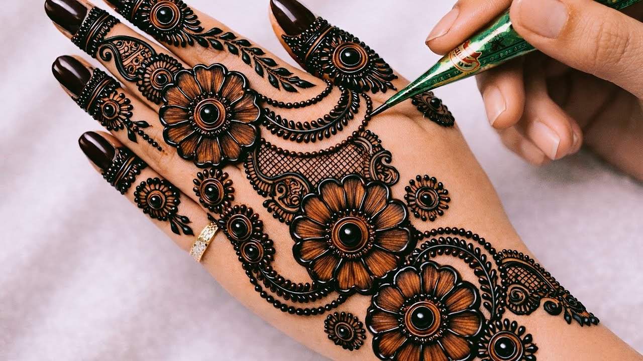 Very simple unique style mehndi design for back hand|new easy mehndi design 2026 | mehandi designs|