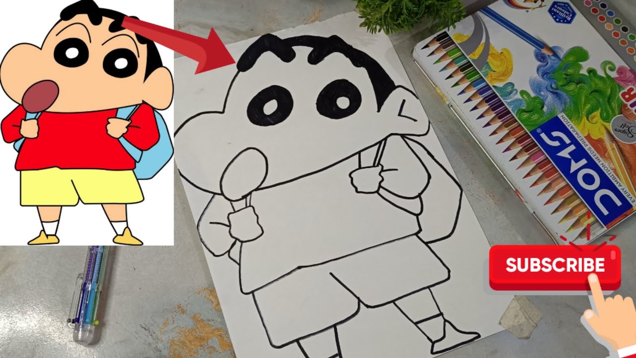Shinchan Drawing 😍 Only For kids My favourite drawing , cartoon drawing 
