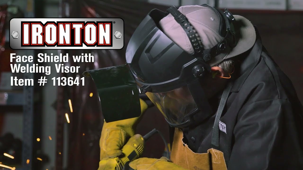Ironton Welding Face Shield  - #8 Shade with Flip-Up Visor