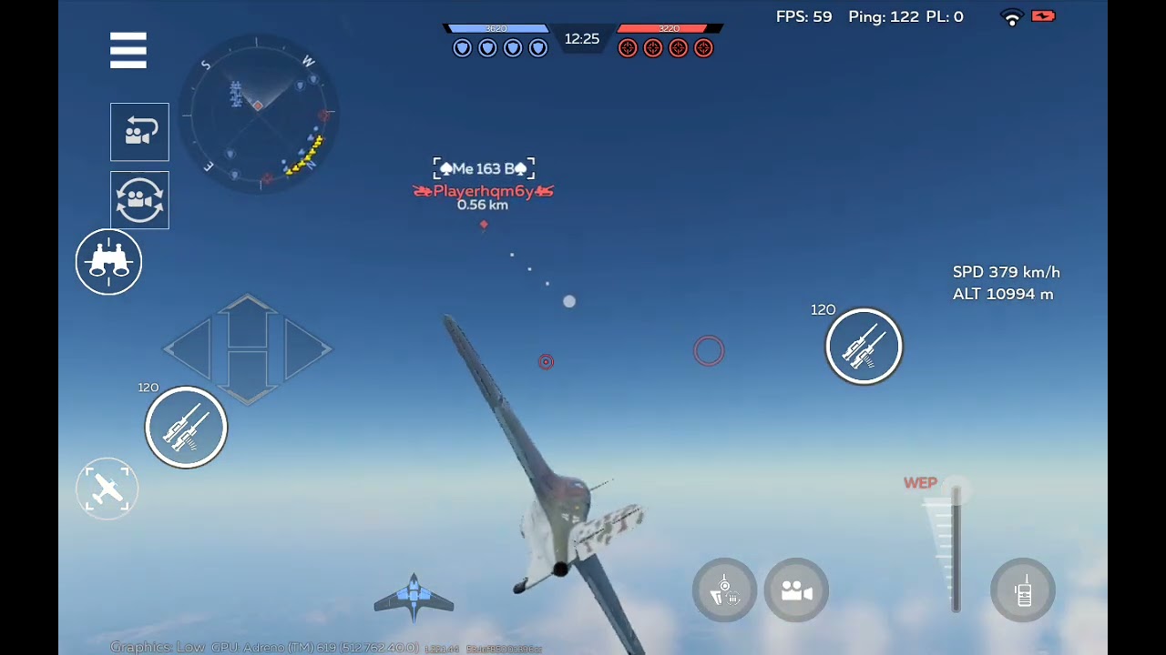 Me 163 B, P-38L-1 air battle gameplay #WTM 
