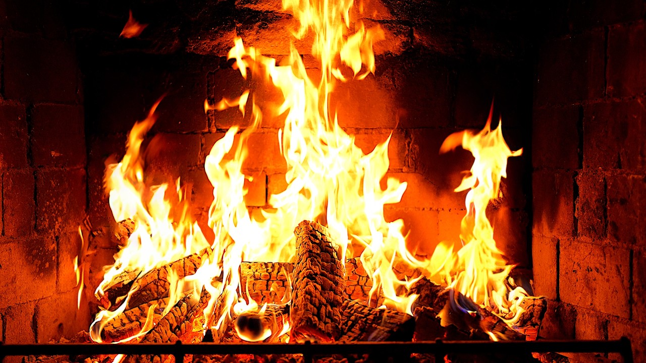 Cozy Fireplace 4K (12 HOURS). Fireplace with Crackling Fire Sounds. Fireplace Ambience