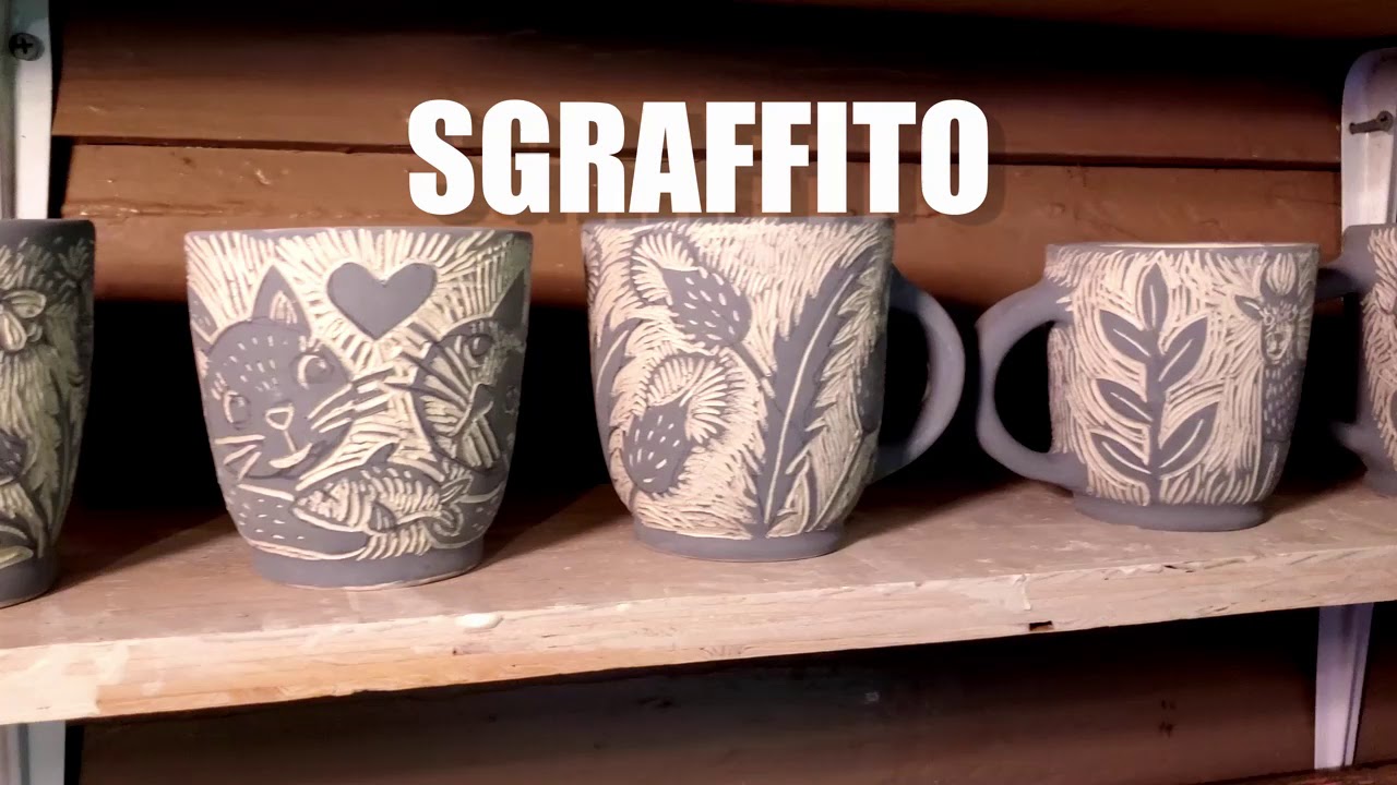 Pig mug - Sgraffito