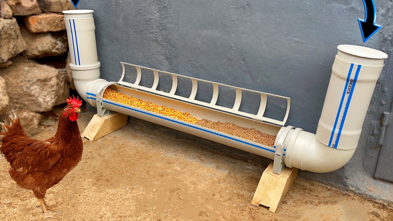 Pvc Borulardan Süper Fikir | ikisi Bir Arada Tavuk Yemlik Suluk Yapımı