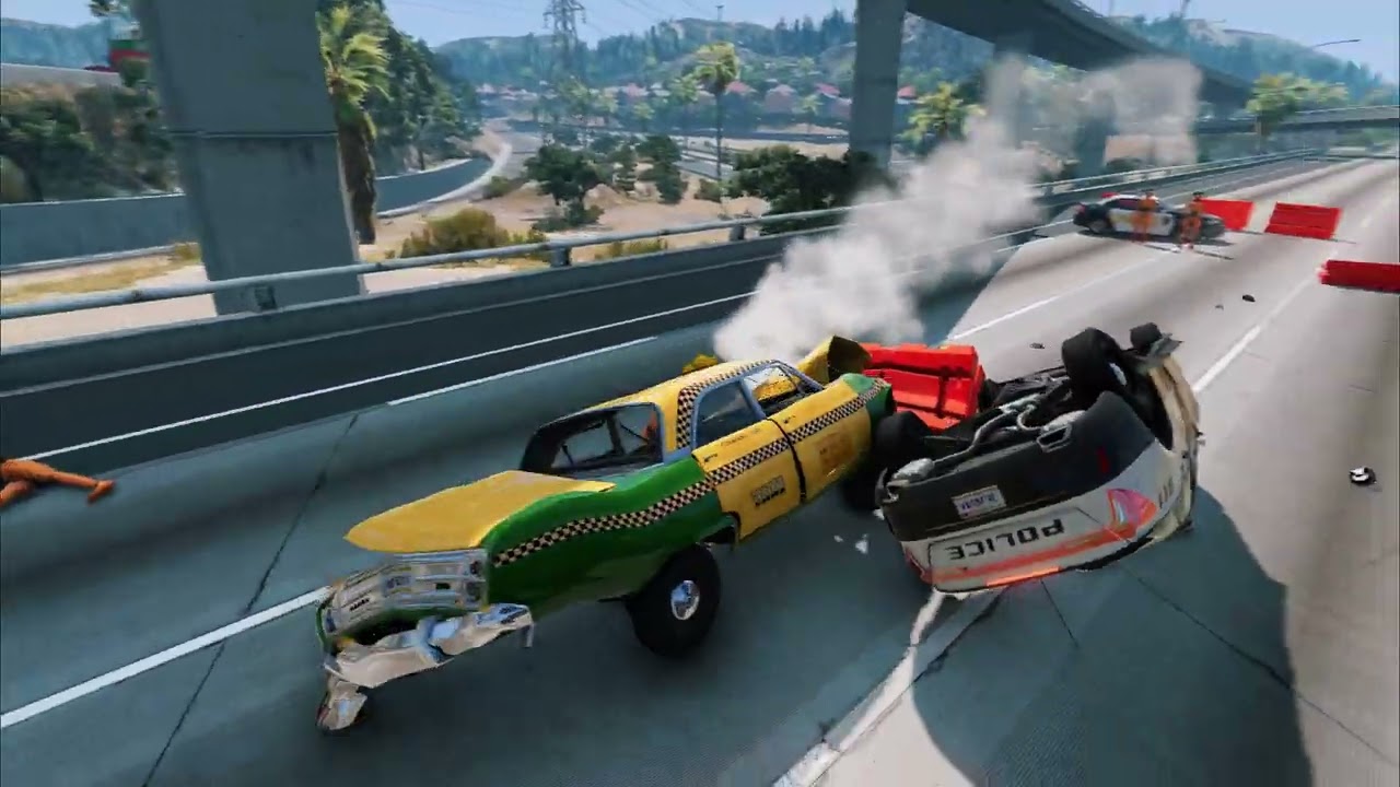 Police Roadblock VS Cars #3 - BeamNG Drive