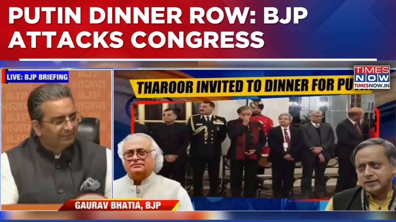 BJP Launches Frontal Attack On Congress Amid Row Over Invitation To Tharoor For Dinner With Putin