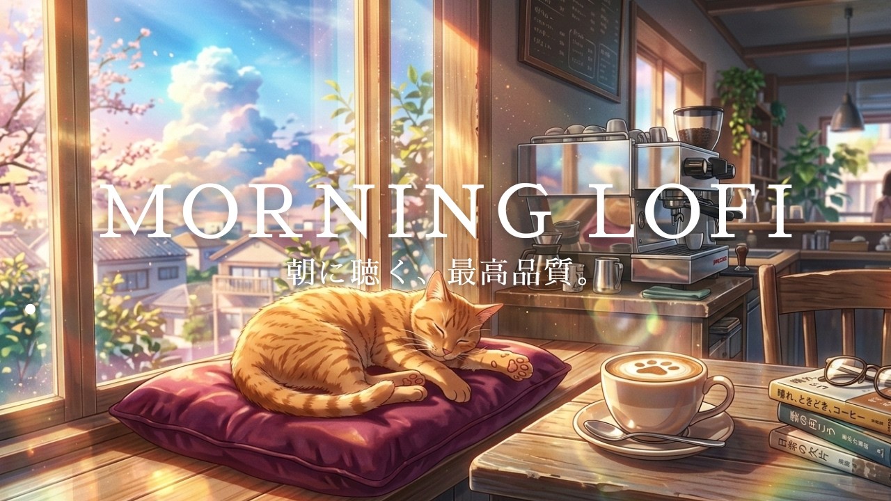 朝の光と茶トラ猫の特等席。朝の色彩で彩るカフェBGM｜作業用＆集中BGM