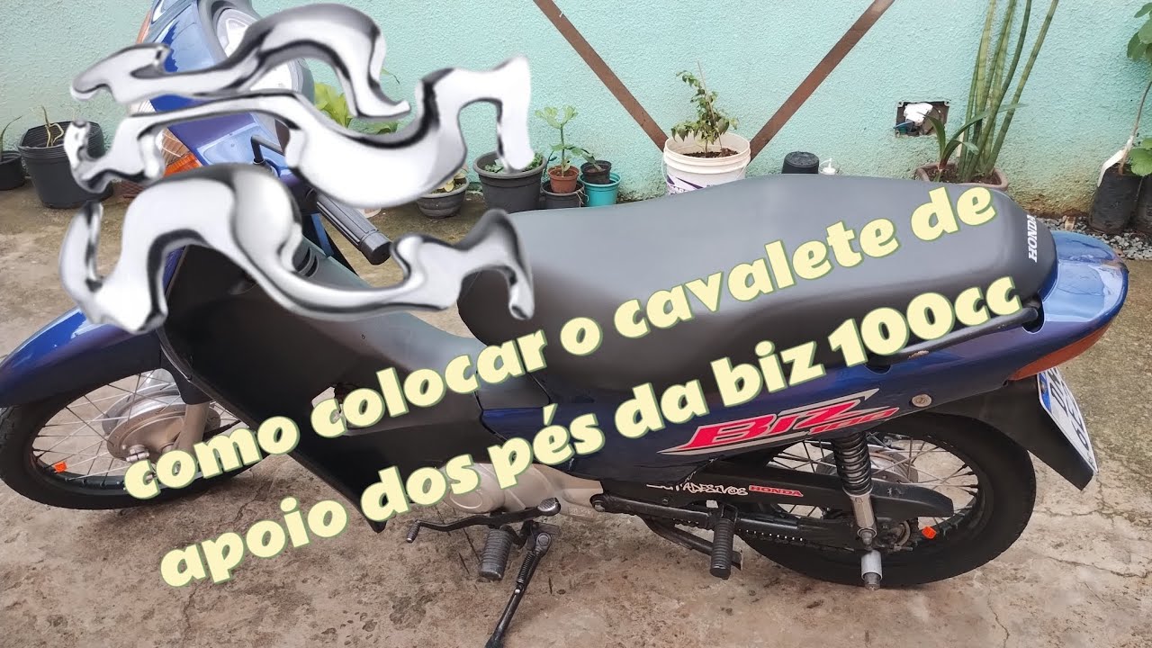como colocar o cavalete de apoio dos pés da biz 100 cc