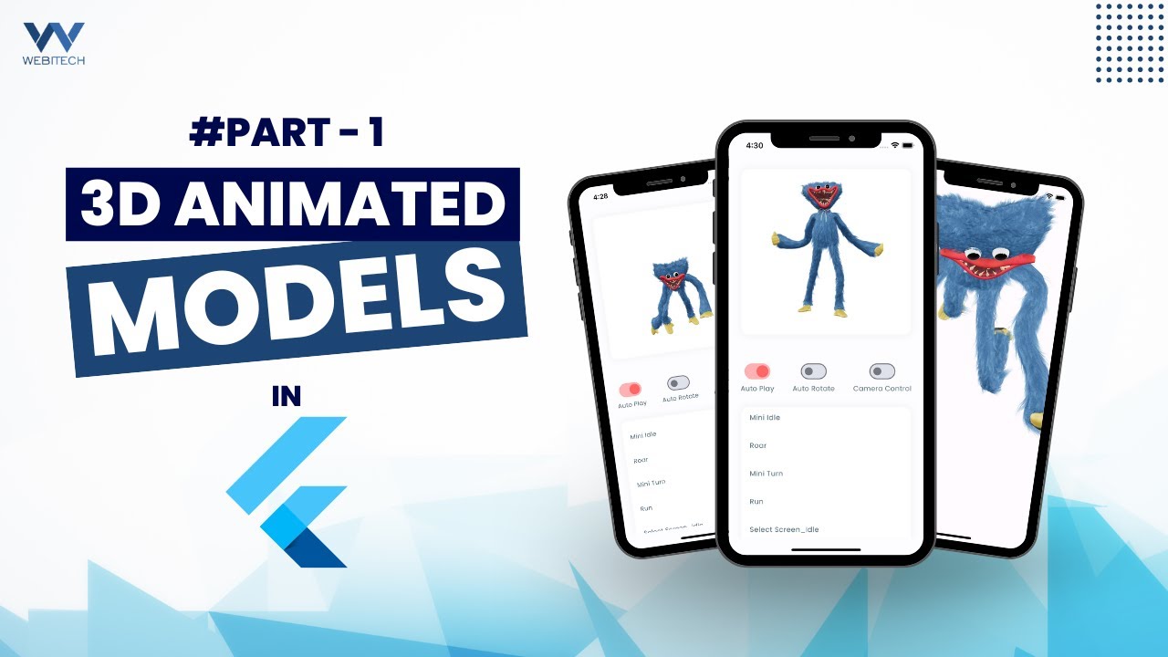 Добавьте 3D-анимированные модели во Flutter за 10 минут! | Учебник по анимации Flutter