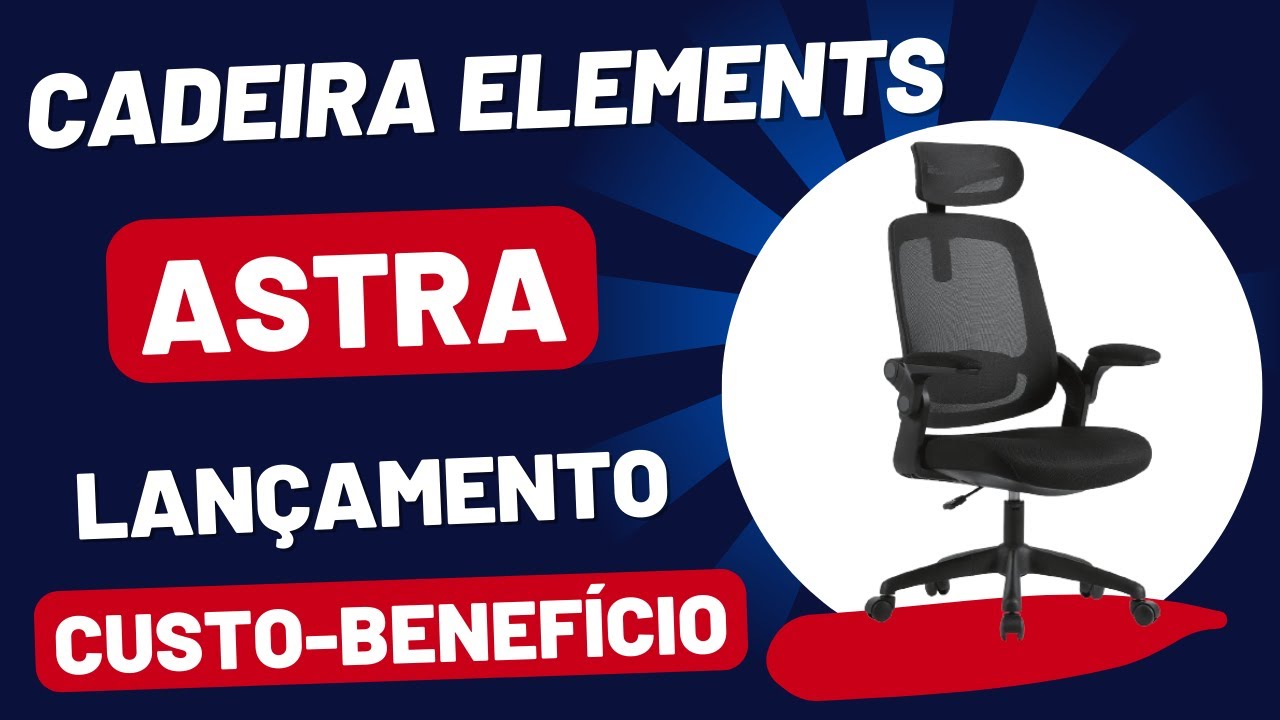 Cadeira Astra da Elements. Cadeira com ótimo custo-benefício! Uma das melhores cadeira para estudo.