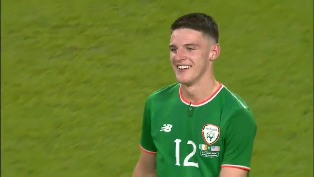 Declan Rice playing for Republic of Ireland (19 Years Old) - 02/06/2018