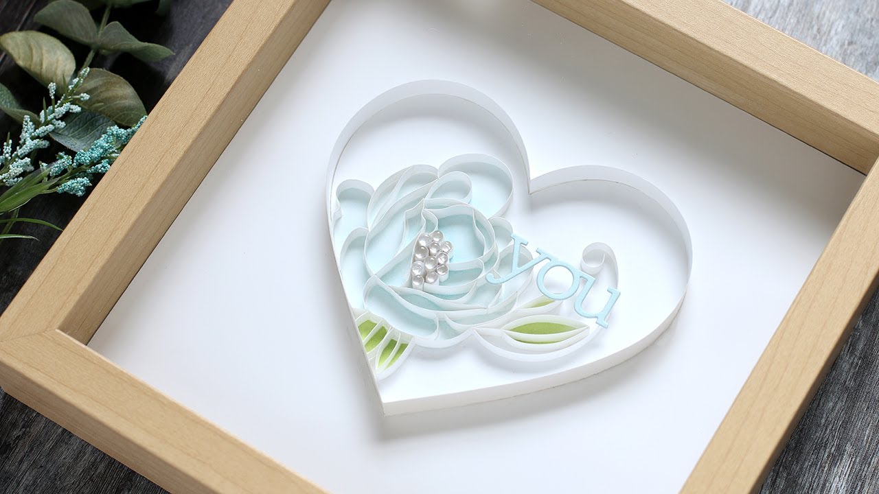 Love You: Quilling Using a Stencil