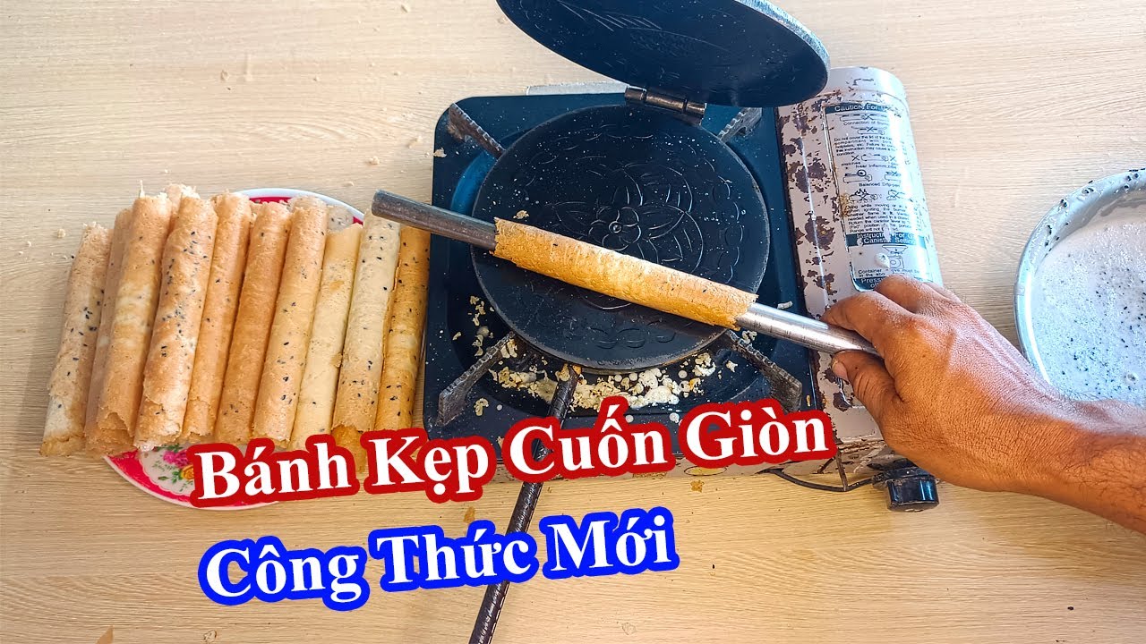 cách làm bánh kẹp cuốn giòn bằng khuôn sắt xưa#songnuocmientay