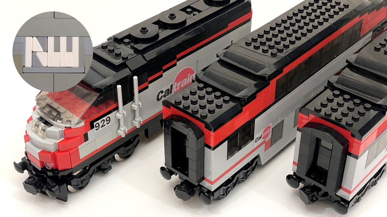 9v Minifig Scale #lego Caltrain (MP36 + Bombardier Bilevels)