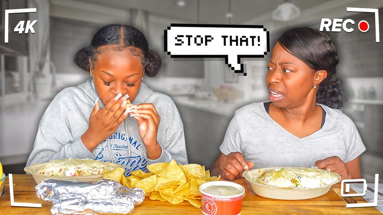 EATING TOO FAST DURING OUR ENTIRE MUKBANG TO SEE HOW MY MOM REACTS