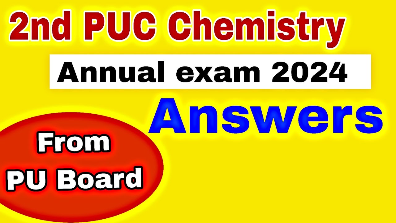 2nd PUC Chemistry Annual exam 2024 answer with scheme of evaluation