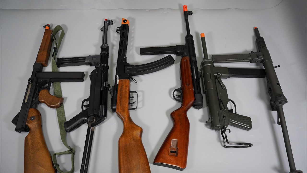 WW2 SMG Blow Back Airsoft Toy Gun - Shell ejecting MP40 - M1 Thompson -Realistic Toy Guns Collection