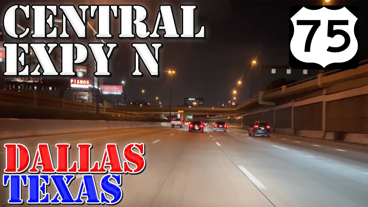 US 75 North - The Central Expressway - Dallas to Plano - Texas - 4K Night Highway Drive