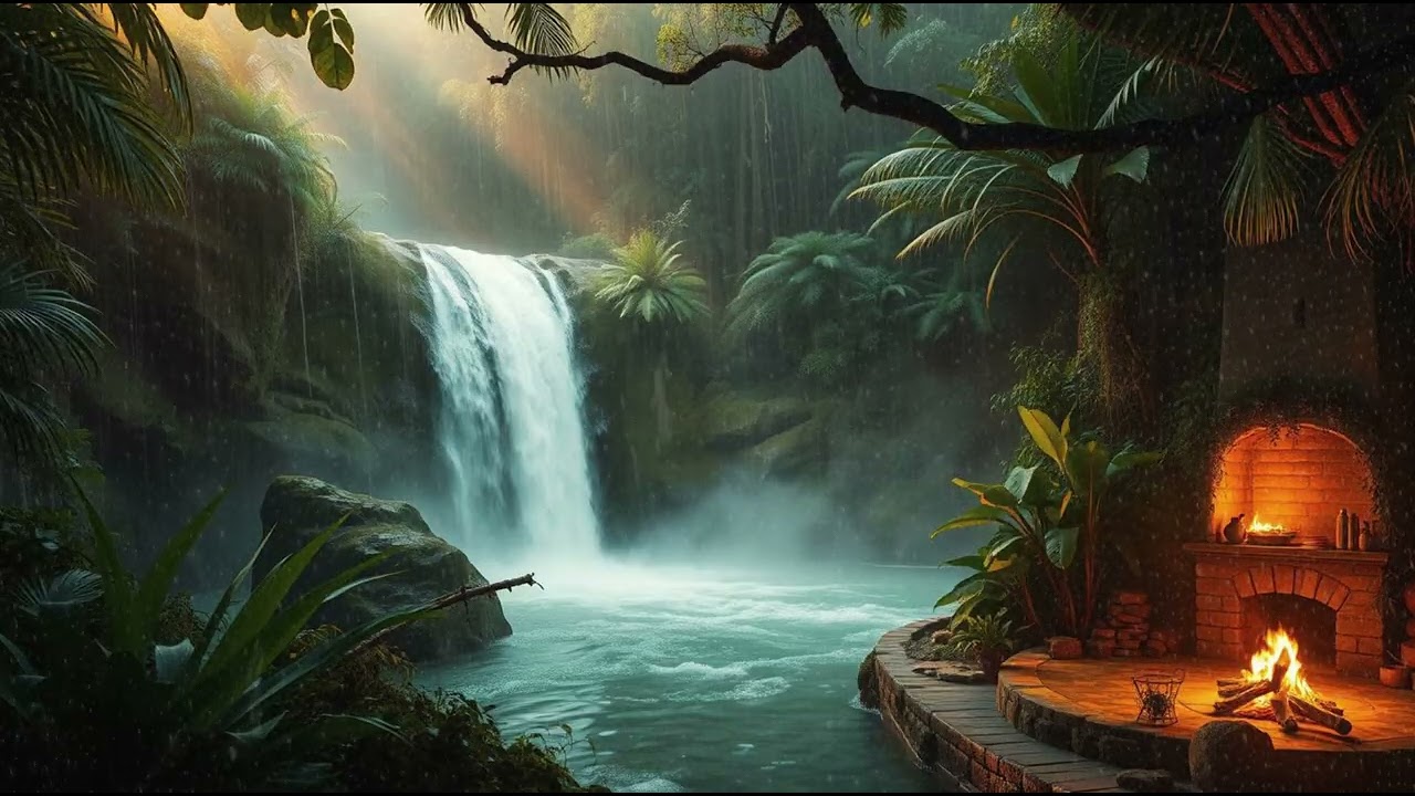 Deep Sleep Rain Sounds  Relaxing Ambient Music for Night