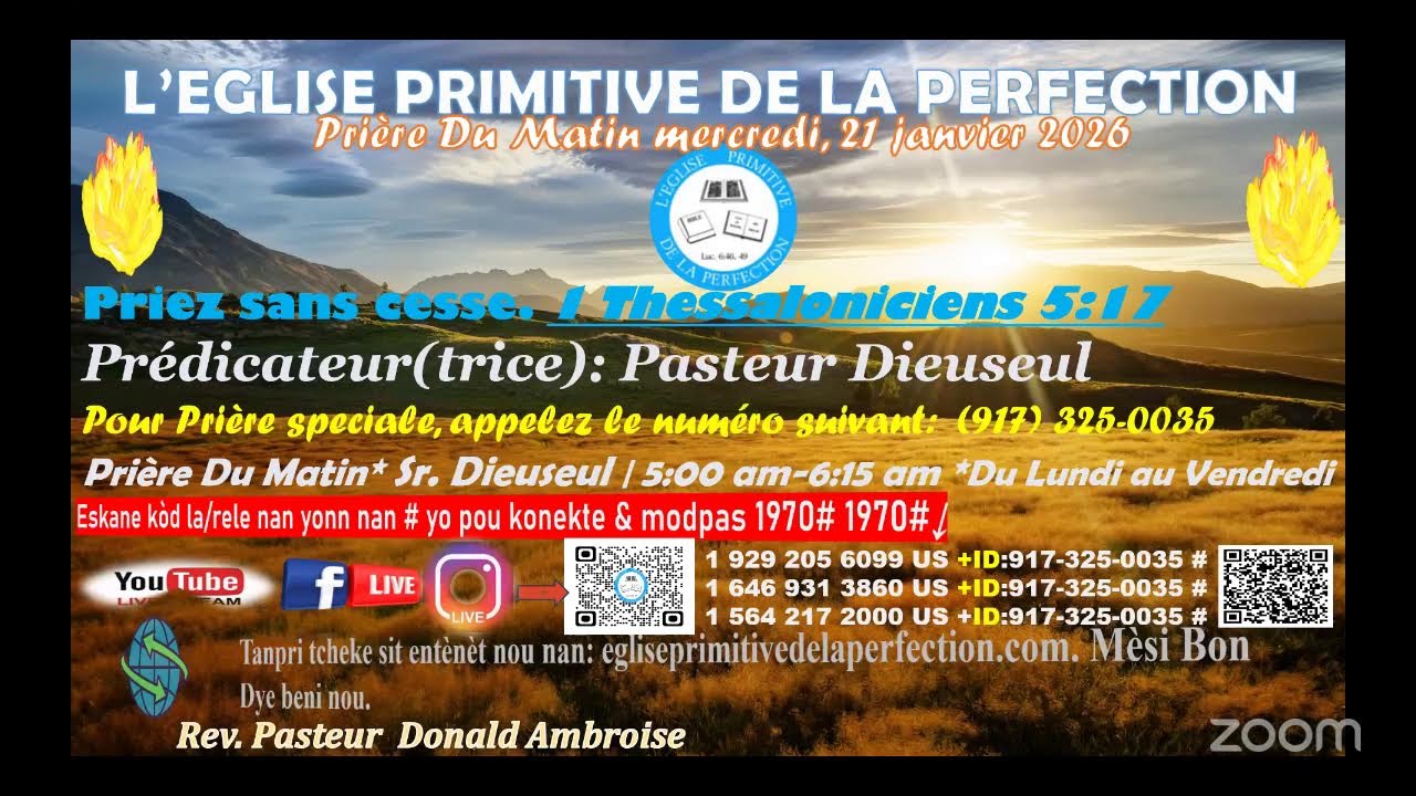 An nou preche levanjil la san limit | Mercredi, 21 Janvier 2025- Pasteur Dieuseul