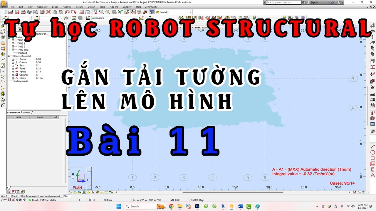 Tự học Robot Structural | Gắn tải tường Robot Structural | Gan tai tuong Robot Structural | BIM Edu