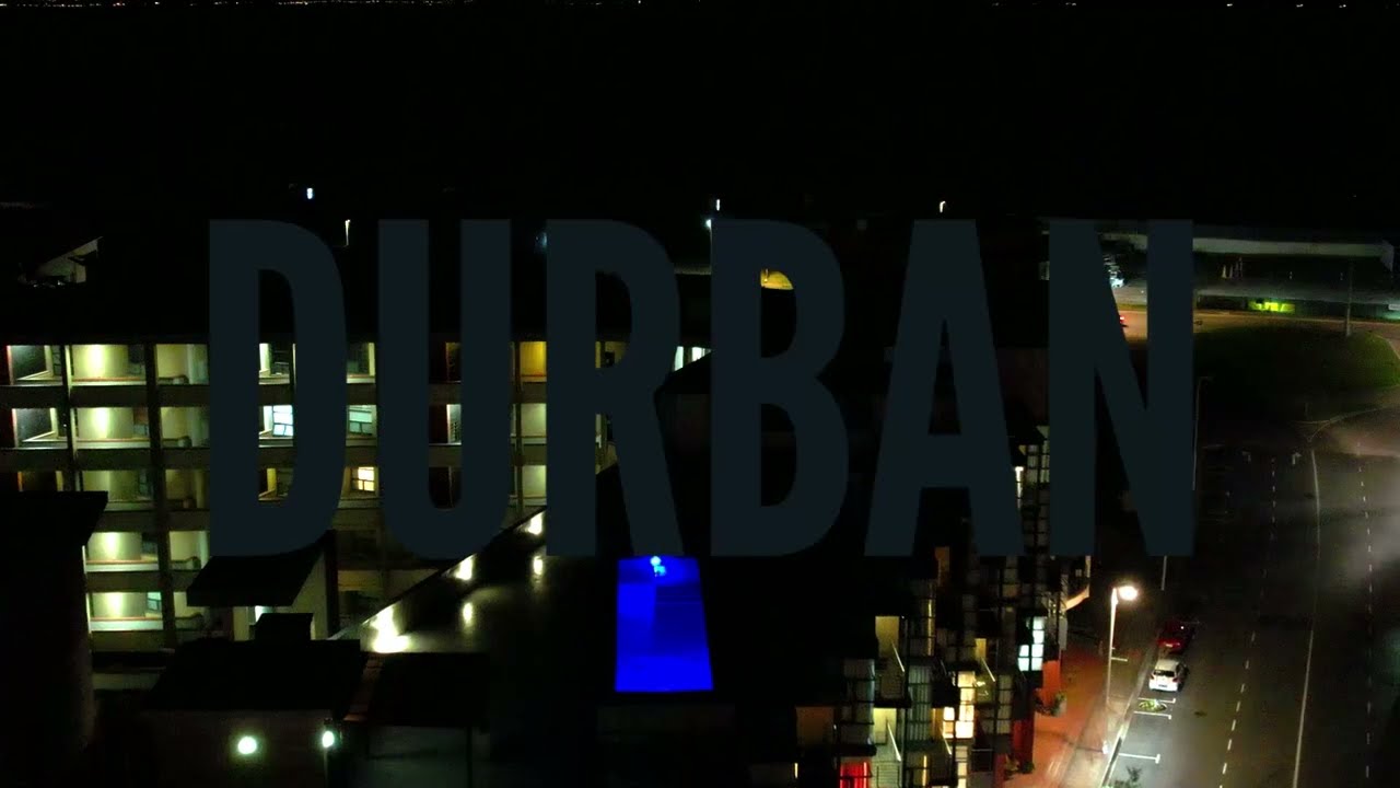 DURBAN MAIN BEACH AT NIGHT by drone