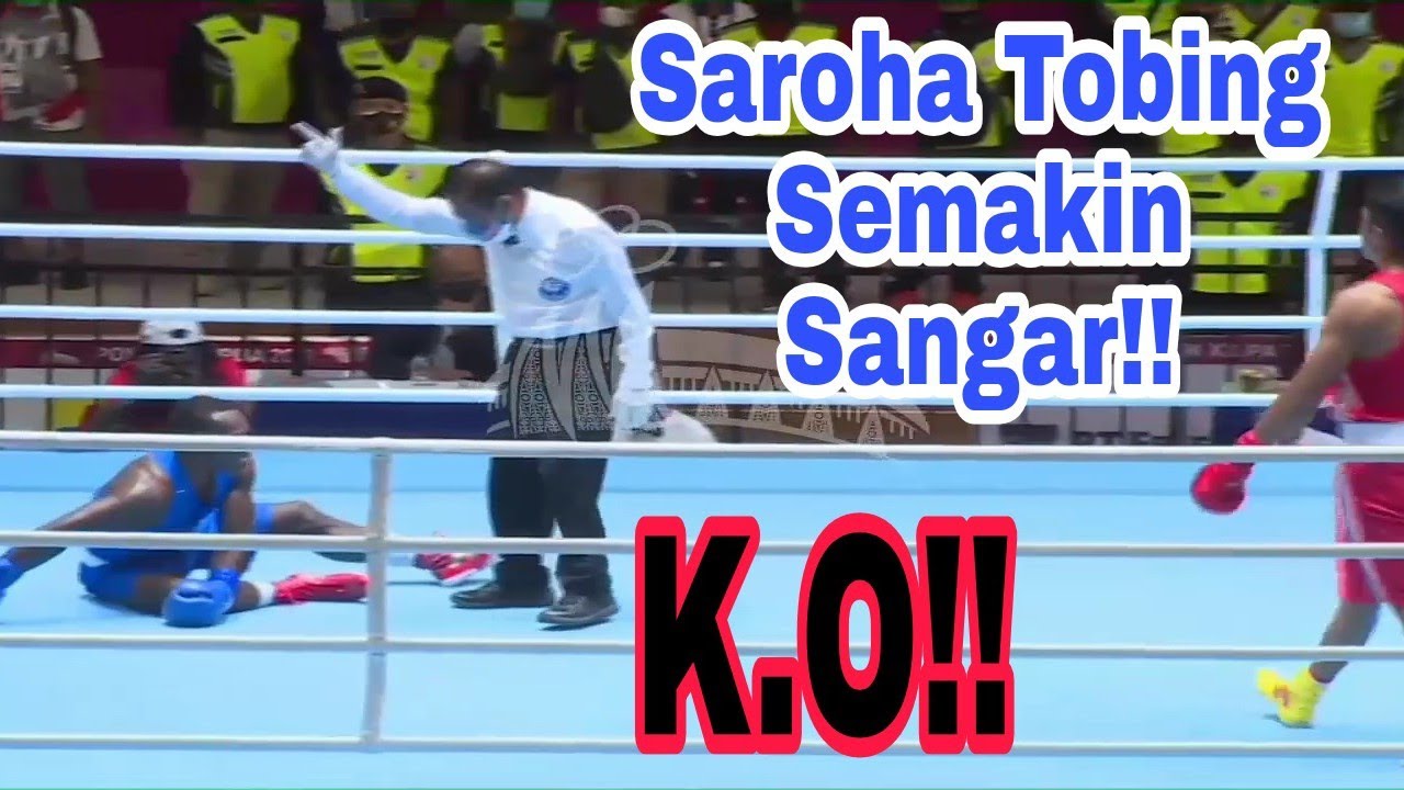 SEMIFINAL TINJU PON 69 KG PUTRA: SAROHA TOBING (SMU) VS MENDY YIKWA  (JTM)