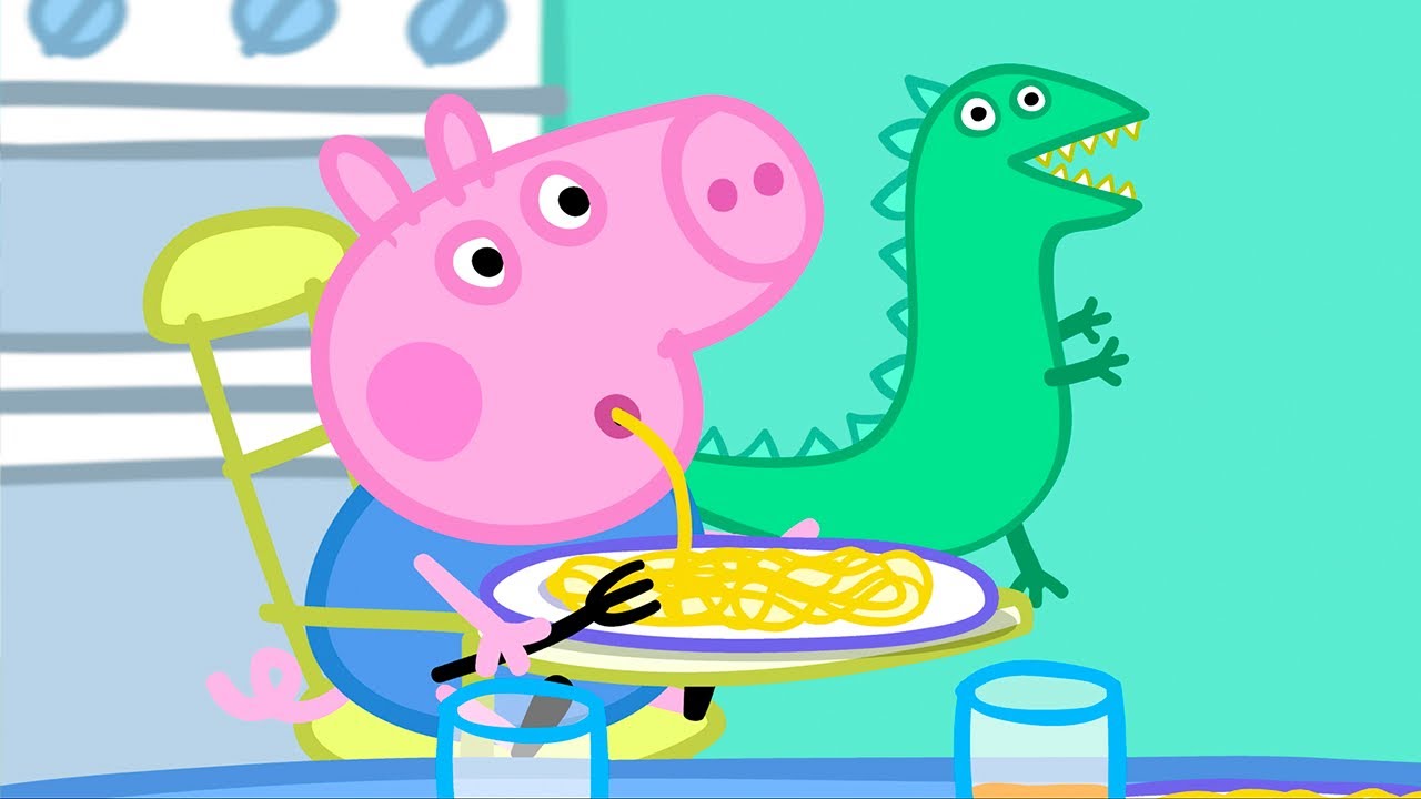 George's Dinosaur Loves Spaghetti 🦖 🐽 Peppa Pig and Friends Full Episodes
