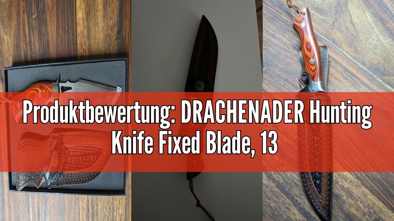 Produktbewertung: DRACHENADER Hunting Knife Fixed Blade, 13 cm Blade Length Outdoor Knife Survival,