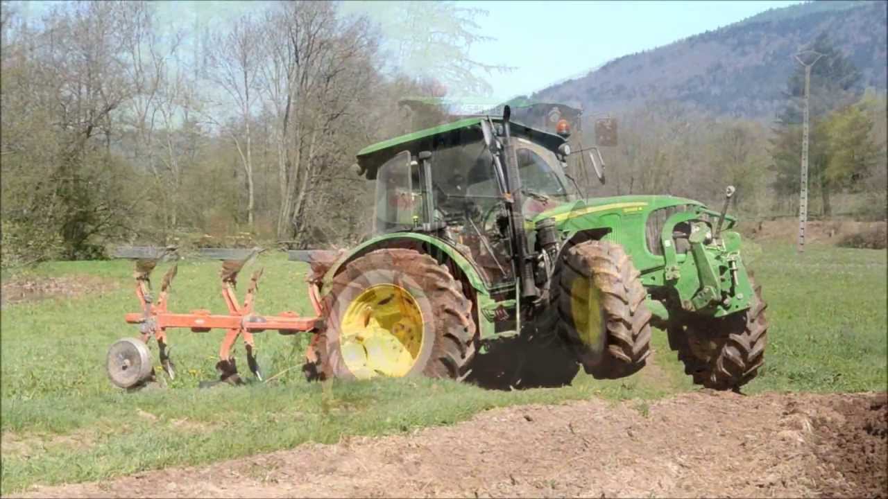 John Deere 5080r - Labour-Ploughing Day & Night ( GO Pro )