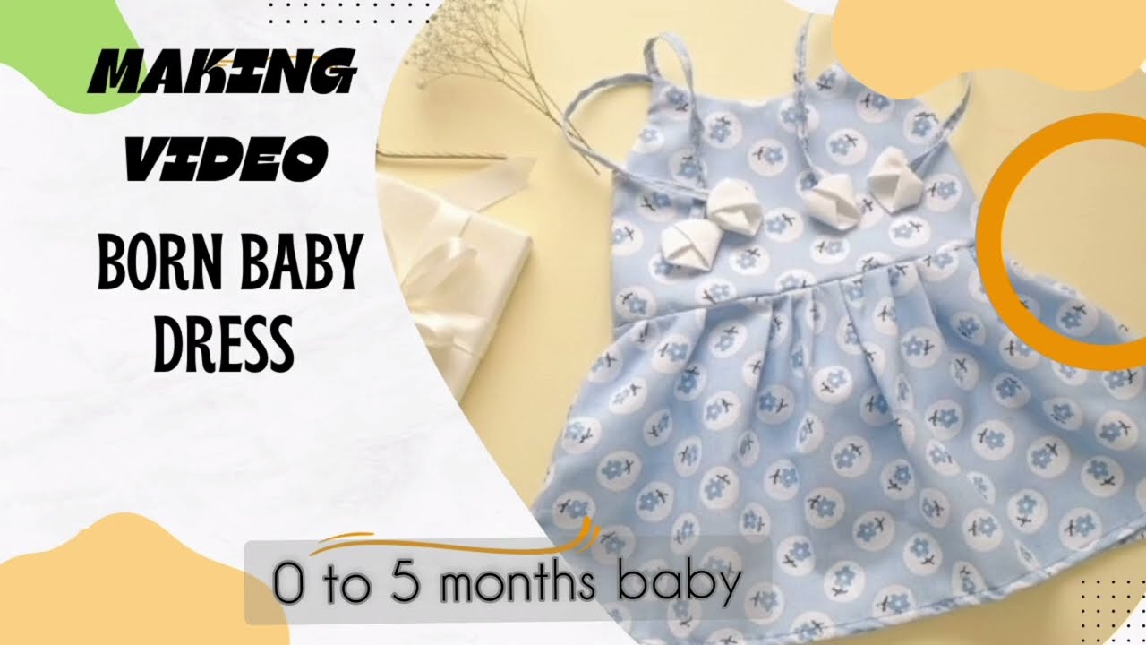 Born Baby Dress Cutting and Stitching | Easy Sewing Tutorial for Beginners| frock with Stripes