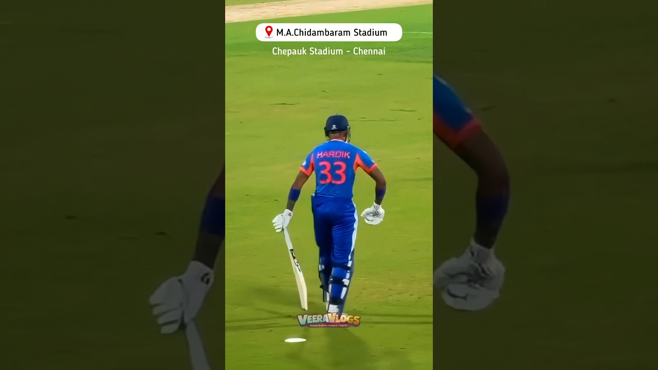 Hardik Pandya 😍🔥 Mass Entry at Chepauk Stadium 🏟️ #chennai #indvzim #wct20 #cricket #live #shorts