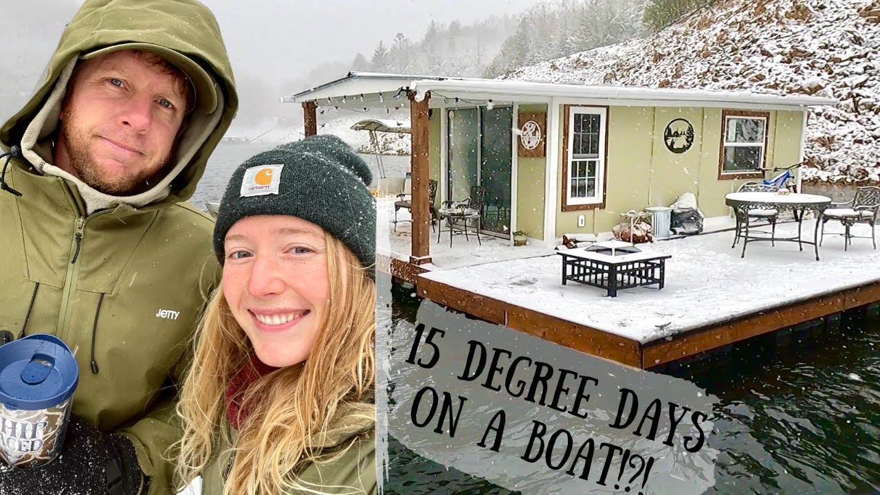 Wintertime on a FLOATING Cabin!! // Staying warm on a house boat, tankless water heaters, & more!