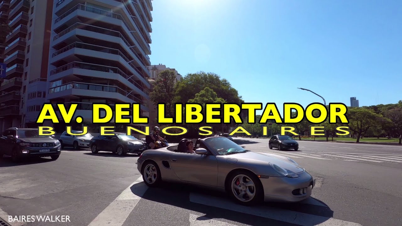 [4K] Buenos Aires Walk - Avenida del Libertador ( Palermo / Recoleta ) - Buenos Aires - Argentina