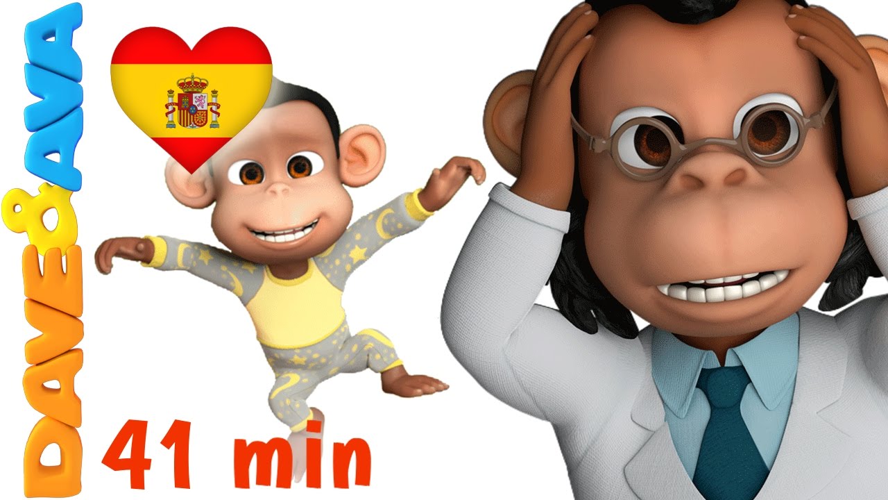 🐒 Сanciones Infantiles | Cinco Monitos  – Colección | Canciones Infantiles en Español de Dave y Ava