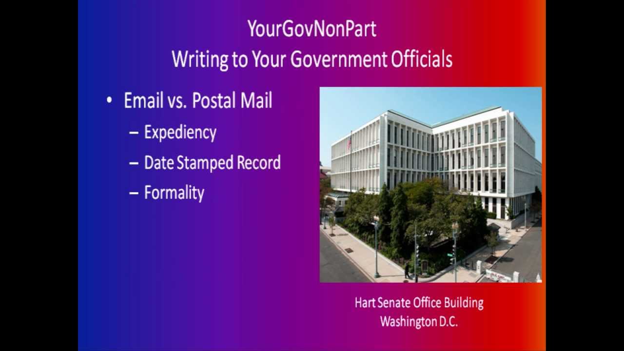 Writing to Your Government Officials