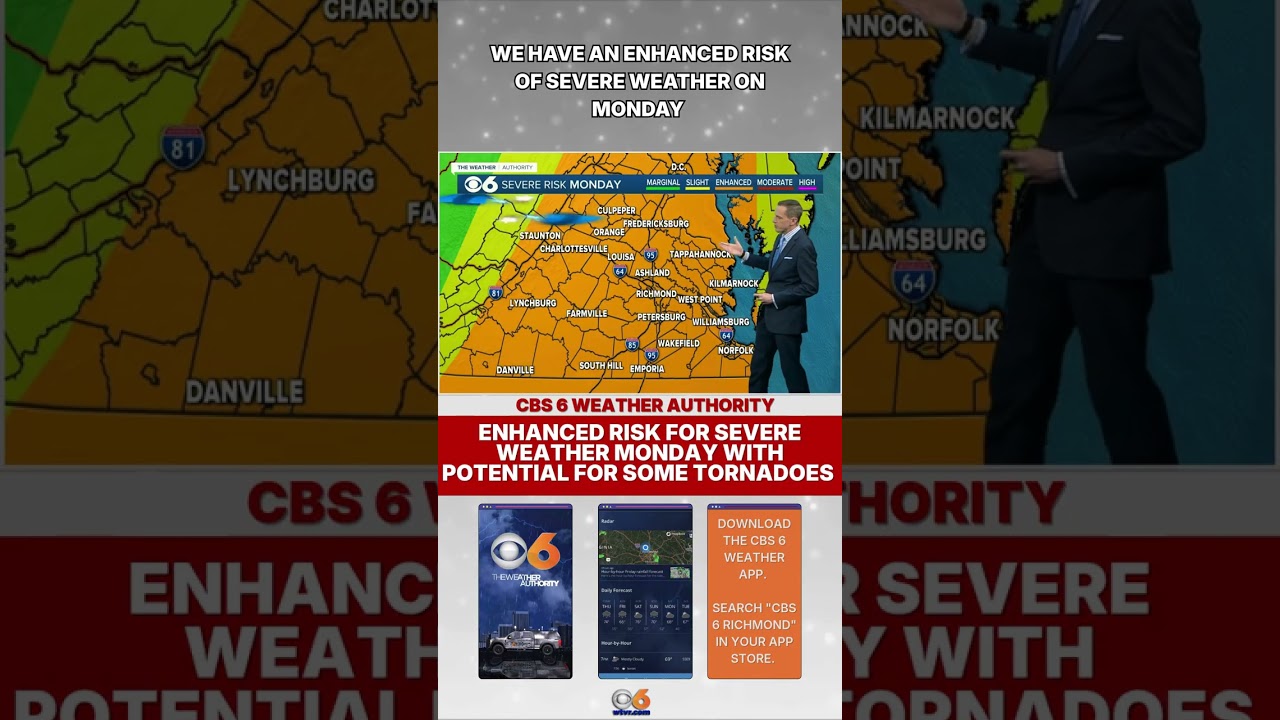 Severe storm threat increasing for Monday in Virginia