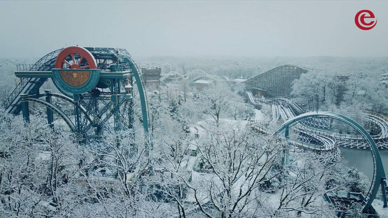 Efteling Dronevlucht - Efteling in de sneeuw