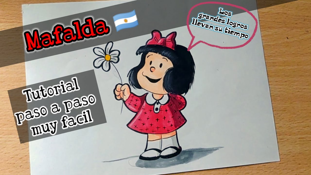 Como dibujar a Mafalda, paso a paso, súper facil. podrás dibujarla sin saber nada de dibujo.