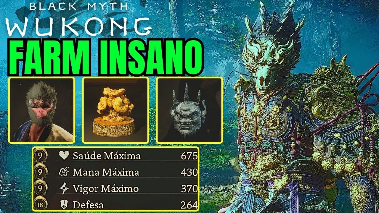 BLACK MYTH: WUKONG - farm de núcleo mental, equipamentos raros, xp e crânio do tesouro da tartaruga