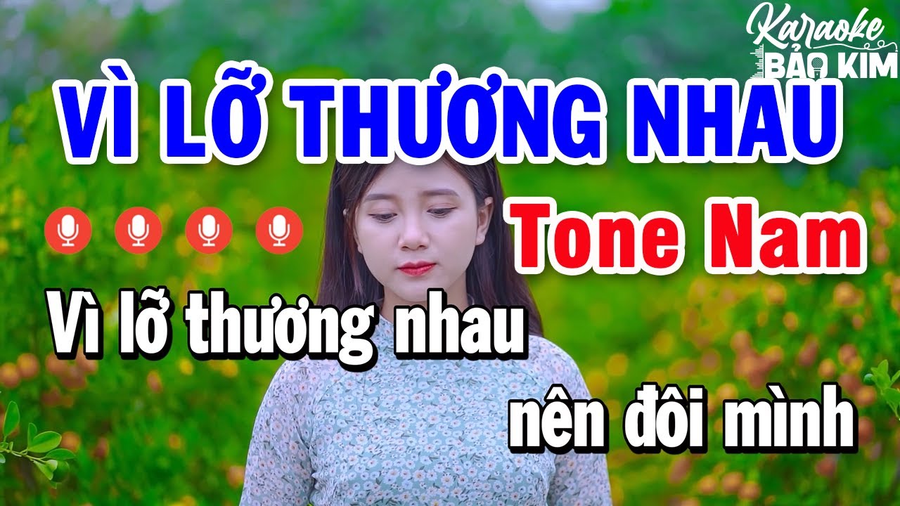Vì Lỡ Thương Nhau Karaoke Tone Nam Nhạc Sống | Karaoke Bảo Kim