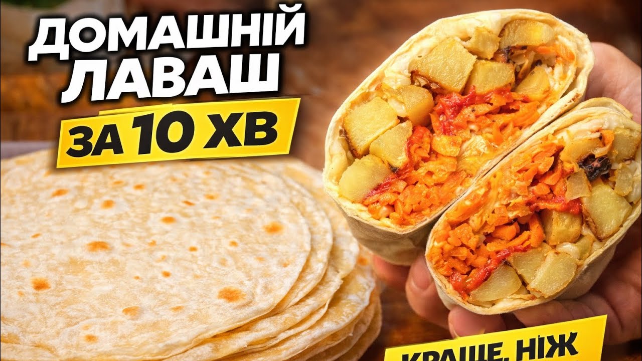 ДОМАШНІЙ ЛАВАШ ЗА 10 ХВ /ЦЕ ПРОСТО ІДЕАЛЬНО! ЛАВАШ