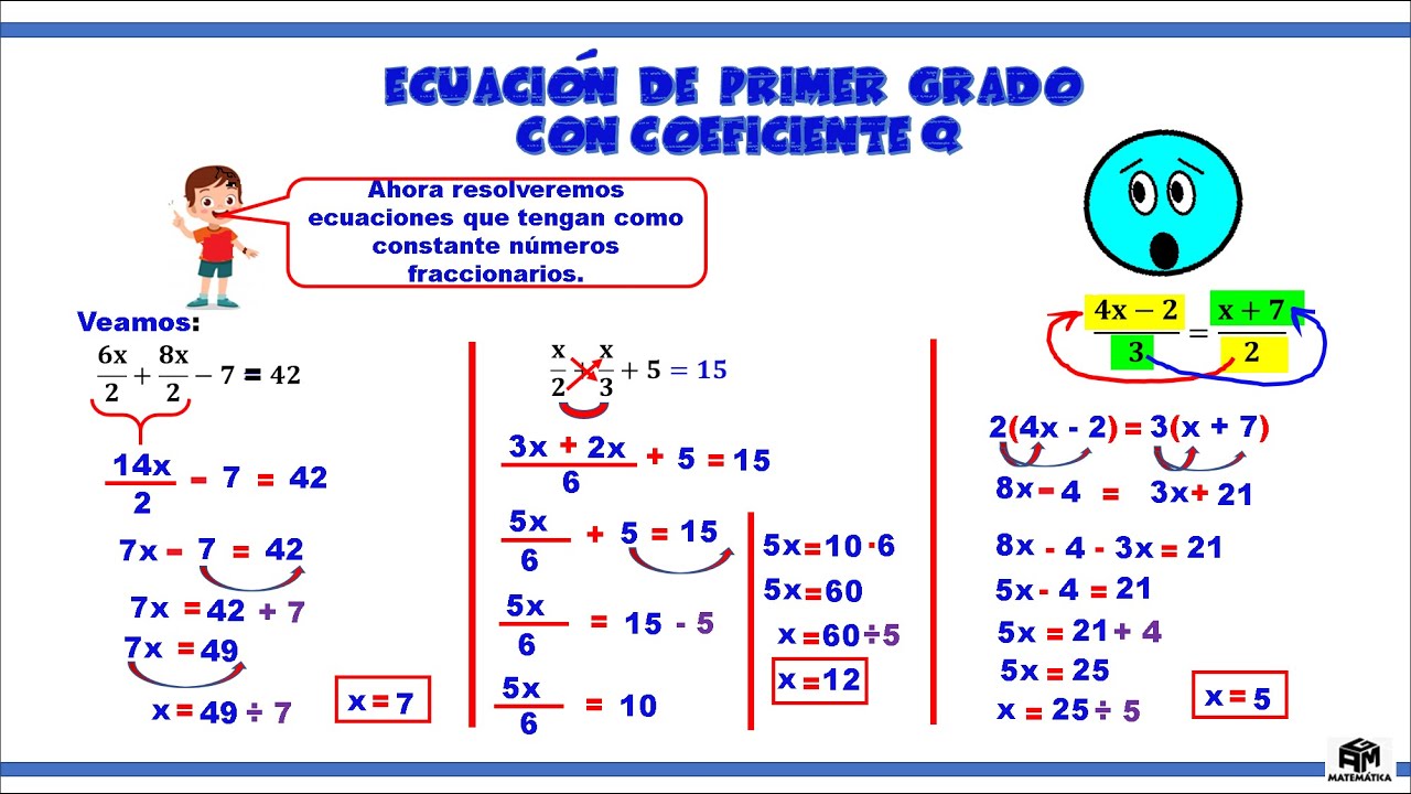 Ecuación de primer grado con coeficiente Q - 5to de primaria