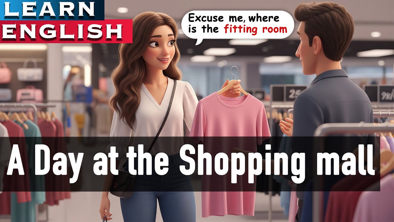 🛍️ День в торговом центре | Практика аудирования A2-B1 | Медленный разговорный английский