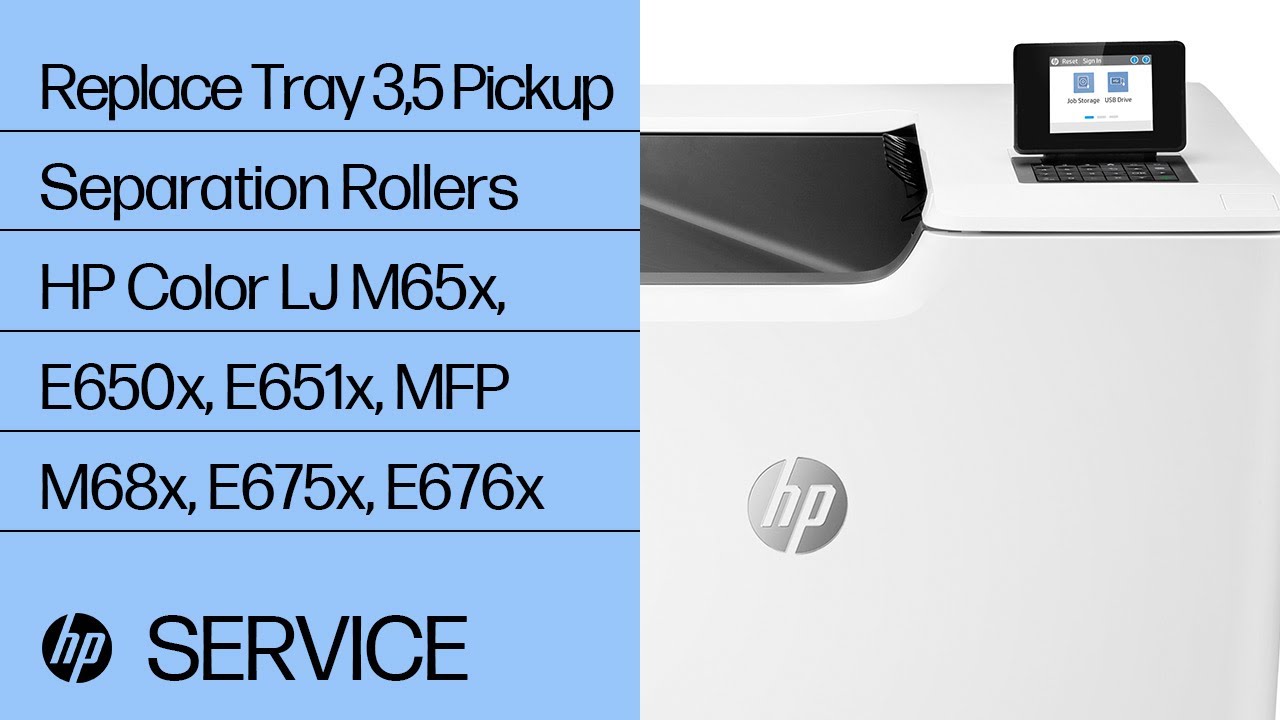 Replace Tray 3, 5 Pickup Separation Rollers | HP Color LJ M65x, E650x, E651x, MFP M68x, E675x, E676x