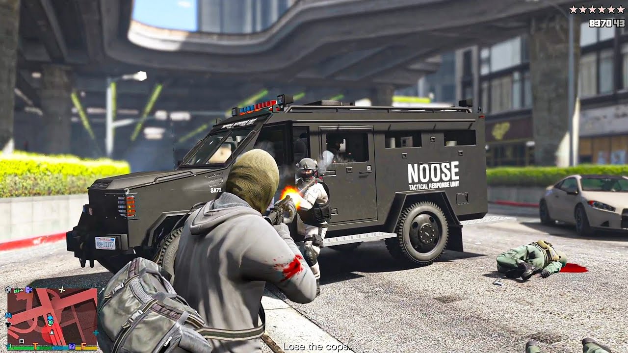 GTA 5 - Michael's Union Depository Heist + Ten Star Escape [R.D.E 4.1.2]